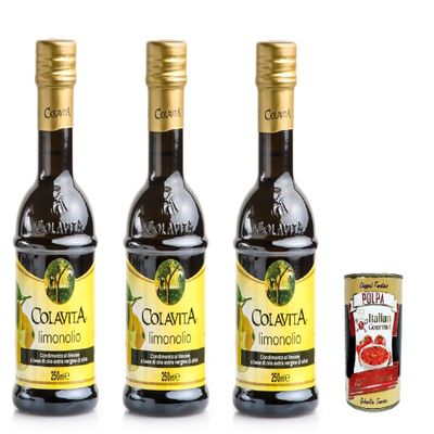 Italian Gourmet Limonolio Lemon-Flavored Oil, 3 x 250 ml