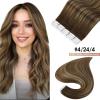 Tape-In Human Hair Extensions, 20 Pieces, Color 4 Medium Brown to Honey Blonde and Brown view 2