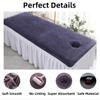 Xisnuient Thick Crystal Velvet Massage Table Cover with Face Hole, Washable, 90 x 190 cm, Color 5 view 2