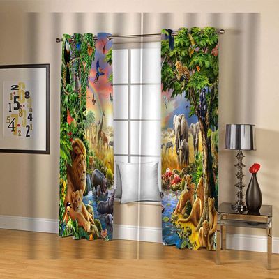 GOKSEL Animal Blackout Curtains, 2 Panels, 117 W x 138 H cm, with Grommets