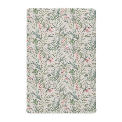 Fitted Crib Sheet for Boys and Girls, Soft, Breathable and Comfortable, for Crib and Toddler Mattresses, 132.1 x 71.1 cm, Winter Leaves, Branches, Berries and Birds