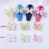 qbodp 20 Silver Butterfly Nail Charms, Opal Hollow Butterfly Nail Art Decorations view 2