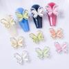 qbodp 20 Silver Butterfly Nail Charms, Opal Hollow Butterfly Nail Art Decorations view 4