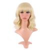 MapofBeauty 35 cm Short Curly Flat-Bang Bob Wig, Mixed Gold view 1