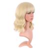MapofBeauty 35 cm Short Curly Flat-Bang Bob Wig, Mixed Gold view 2