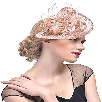 Vintage Fascinator Hat Clip for Weddings and Formal Events, Champagne