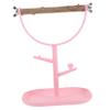 Sosoport Pink Plastic and Wood Bird Perch Stand for Budgies and Parrots view 1