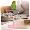 Sosoport Pink Plastic and Wood Bird Perch Stand for Budgies and Parrots view 3