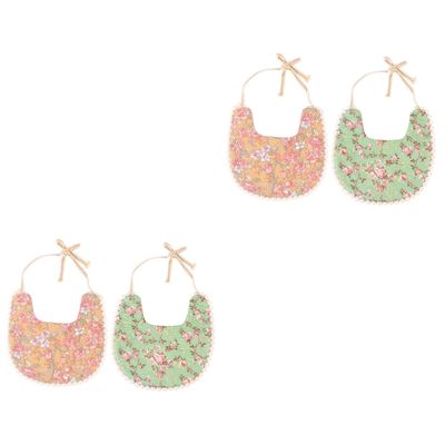 Abaodam 4-Piece Double-Layer Cotton Unisex Bibs for Teething and Drooling