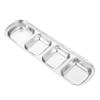 Stainless Steel Small Animal Food Bowl with Four-Grid Design, Silver view 1
