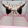 budiniao Rat Hammock Pet Bed, 2-Tier, Pink Spots, 7.87 x 7.87 in view 2