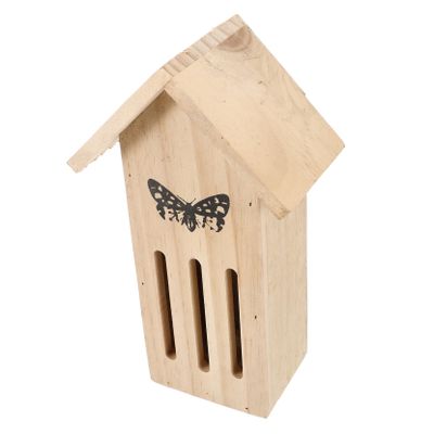 Toddmomy Wooden Butterfly House Feeding Station, Weatherproof Insect Hotel for Gardens and Outdoor Decor