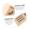 Toddmomy Wooden Butterfly House Feeding Station, Weatherproof Insect Hotel for Gardens and Outdoor Decor view 3