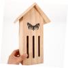 Toddmomy Wooden Butterfly House Feeding Station, Weatherproof Insect Hotel for Gardens and Outdoor Decor view 4