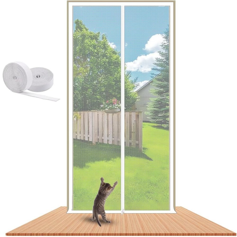 Reinforced Cat-Proof Fly Screen Door, Fits Doorways up to 30 x 80 in