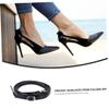 BCOATH Adjustable Black PU Heel Straps, 2 Pairs, for Women's High Heels view 4