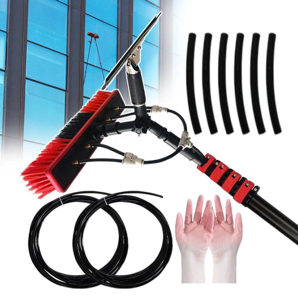 Outdoor Glass Cleaner Set with 3.6 m Telescopic Pole