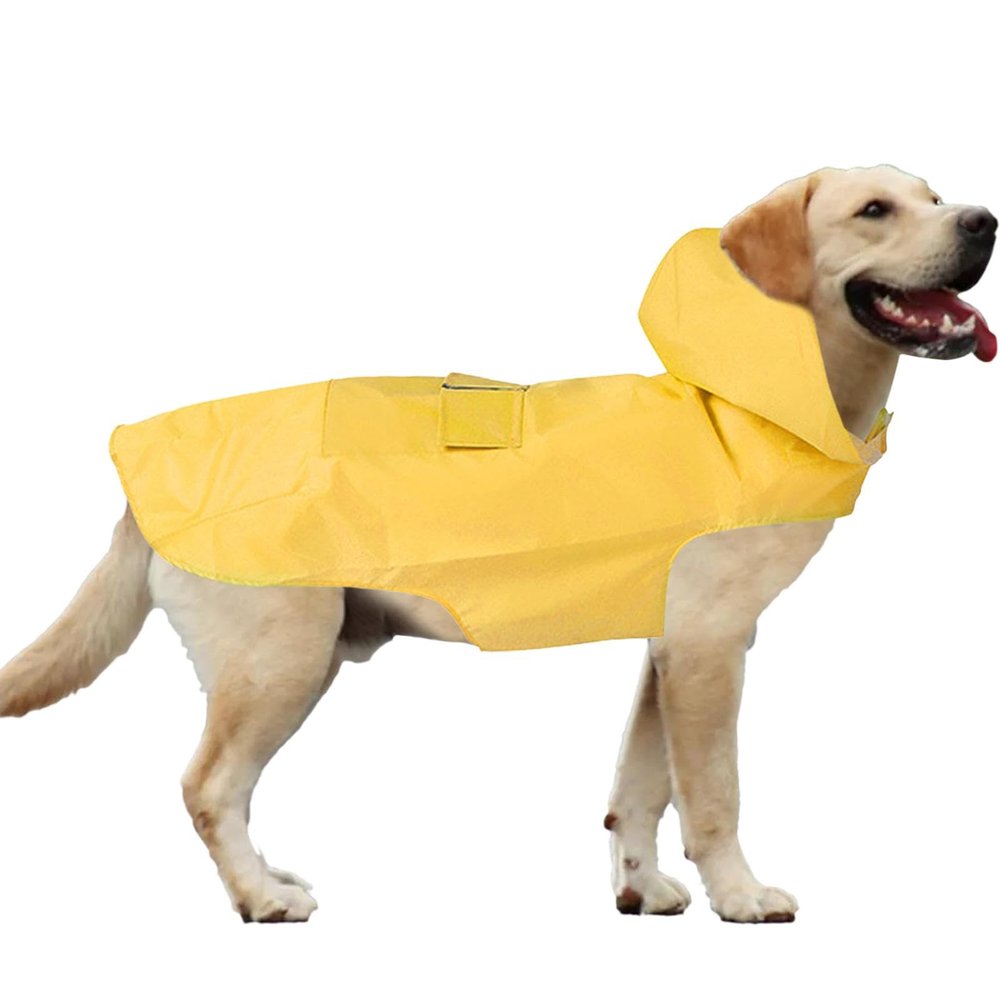 Dog Rain Jacket - Reflective Rain Poncho for Medium and Large Dogs