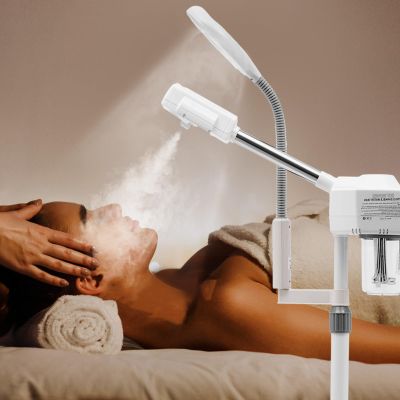 2-in-1 Facial Steamer with 680 mL Water Tank & Universal Wheels
