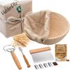 Organic Rye/Spelt/Wheat Sourdough Starter Set with Fresh Wholemeal Flour, Recipe Instructions and Proofing Basket view 1