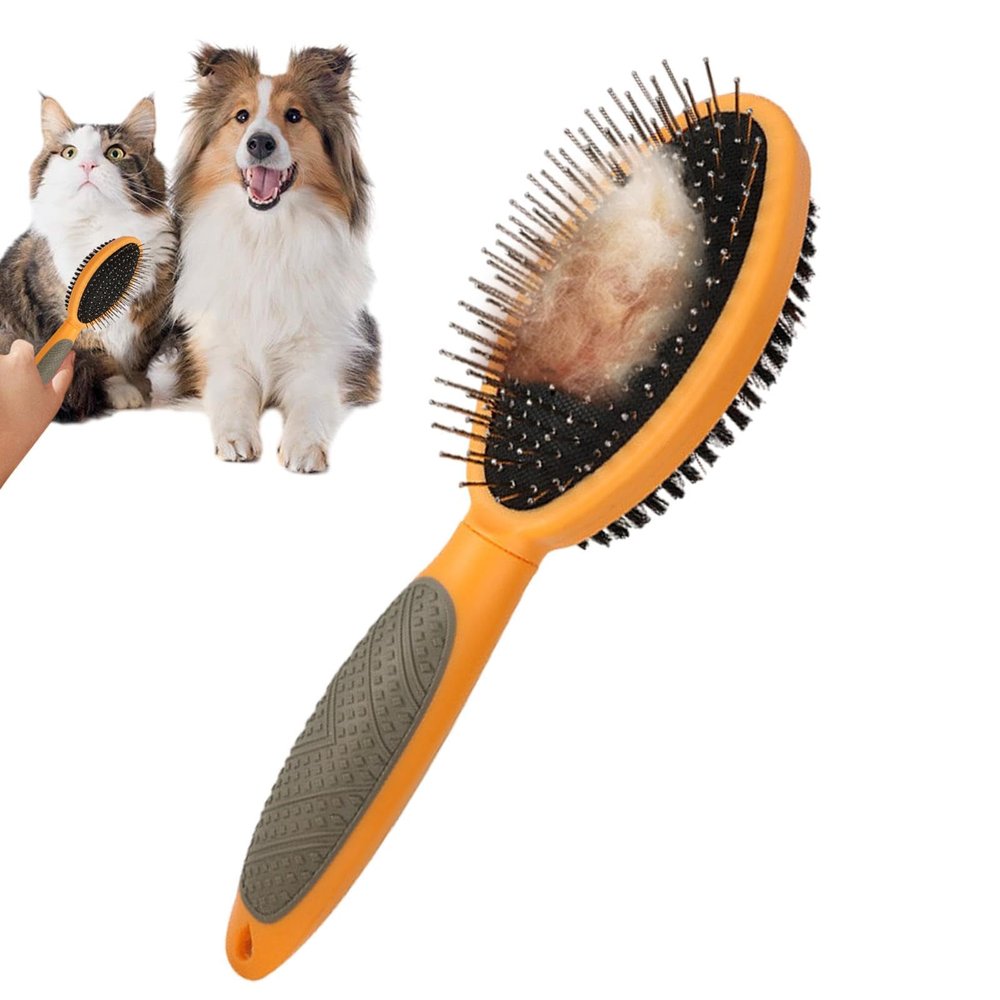 Double-Coat Dog Brush, Shedding Dog Brush - 2-in-1