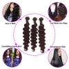 Brazilian Remy Human Hair Deep Wave Bundles with 6x6 Lace Closure, 3/4 Bundles, Brown #4, 12/14/16/18 in view 2