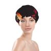 Red Wine Rose and Candle Print Shower Cap for Long Hair view 3