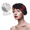 Red Wine Rose and Candle Print Shower Cap for Long Hair view 4
