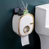 Cosmetic Tissue Box, Wall-Mounted Tissue and Paper Towel Dispenser, White Gold view 3