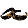 2-Piece Velvet Wide Headband Set for Women and Girls, Golden Skull Design view 1