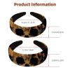 2-Piece Velvet Wide Headband Set for Women and Girls, Golden Skull Design view 3