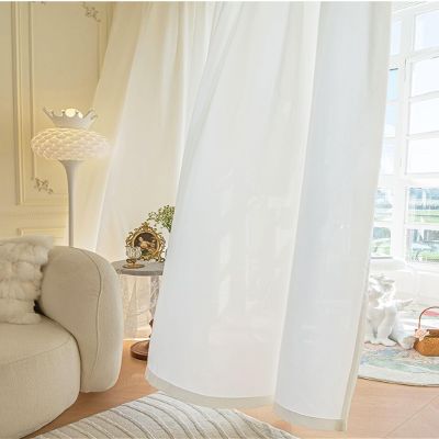 Bishilin White Grommet Curtains, 2-Piece Set, 107 x 244 cm