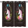 ANHOPE Unicorn Flower Moon Stars Blackout Curtains, 2-Piece Set, 63 x 52 in view 1
