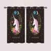 ANHOPE Unicorn Flower Moon Stars Blackout Curtains, 2-Piece Set, 63 x 52 in view 2