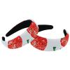 Set of 2 Wide Velvet Headbands for Women, Strawberry Pattern view 1