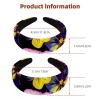 2-Pack Velvet Wide Headbands for Women, Purple Pansy Flower Skull Pattern view 3