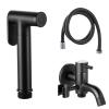 Black Brass Cold-Water Toilet Sprayer Set with Hose view 3