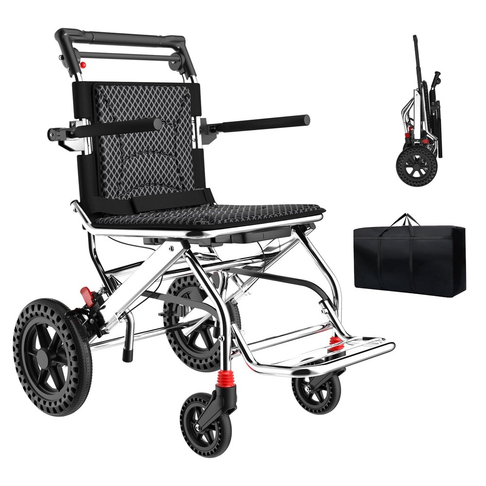ADUUTPPD Lightweight Folding Wheelchair for Adults and Seniors