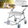 Shower Chair with Wheels for Seniors and People with Disabilities, 120 kg Capacity view 1