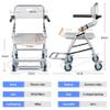 Shower Chair with Wheels for Seniors and People with Disabilities, 120 kg Capacity view 2