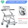Shower Chair with Wheels for Seniors and People with Disabilities, 120 kg Capacity view 4