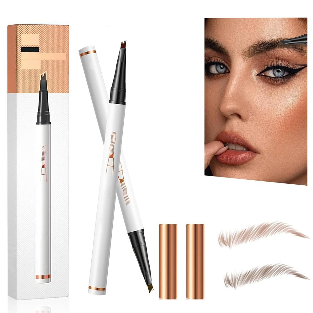 4-Prong Eyebrow Pencil, Light Brown + Dark Brown