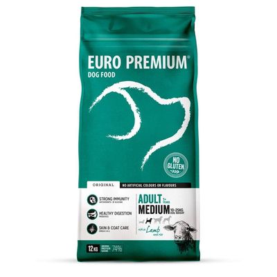 Euro Premium Adult Medium Lamb & Rice, 12 kg