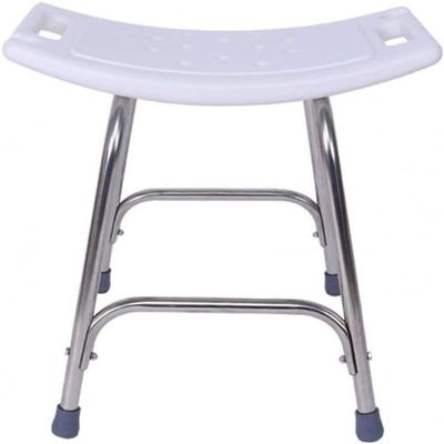 XCSCUK Height-Adjustable Stainless Steel Shower Chair for Older Adults