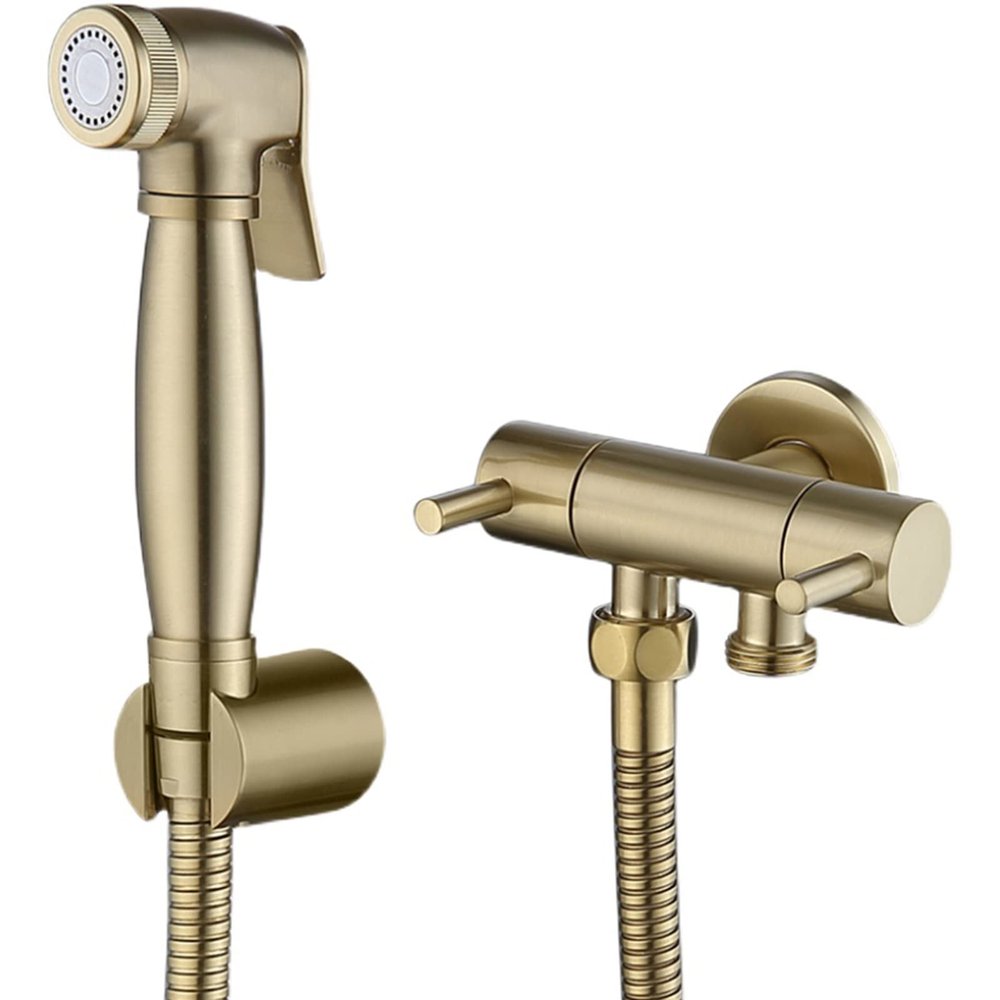 JMRTQMEC Brass Handheld Toilet Sprayer, Gold