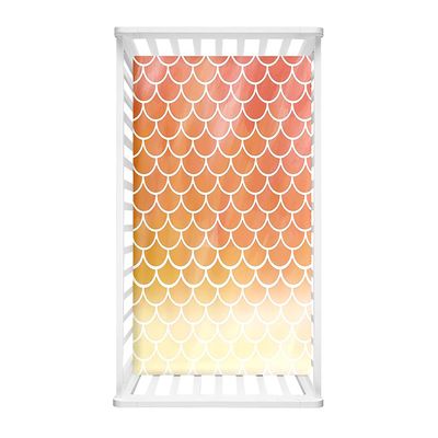 Morbuy Baby Crib Fitted Sheet, Scale Pattern, Microfiber, Orange, 160 x 80 cm