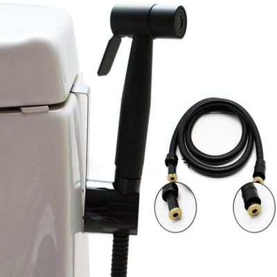 JMRTQMEC Sprayer Set, Handheld Shower, Faucet Spray, Black Stainless Steel, 3-Piece Toilet Sprayer with Wall-Mounted Stainless Steel Tube