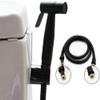JMRTQMEC Sprayer Set, Handheld Shower, Faucet Spray, Black Stainless Steel, 3-Piece Toilet Sprayer with Wall-Mounted Stainless Steel Tube view 1