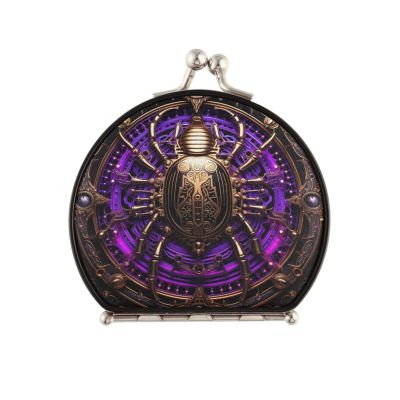 NYYYTTTEU Bronze Purple Abstract Art Compact Makeup Mirror for Handbags, Foldable Travel Pocket Mirror