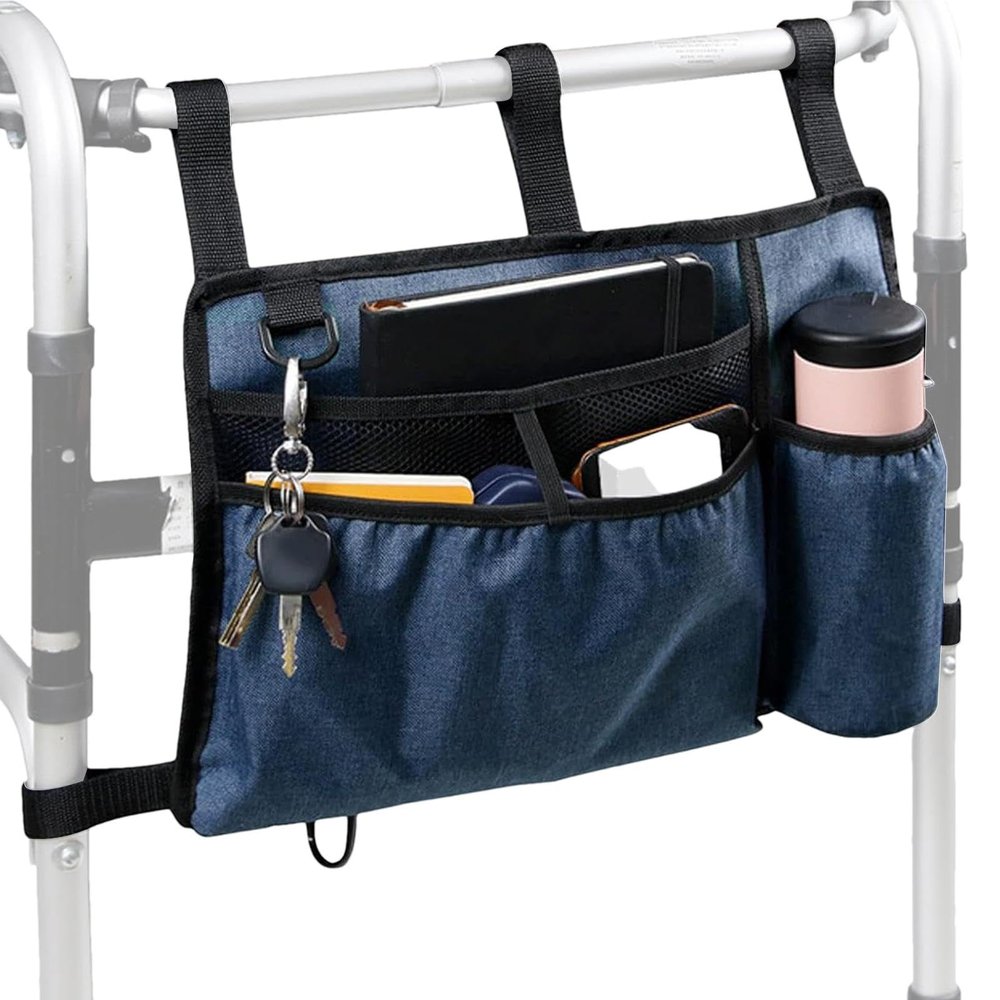 Wheelchair Back Bag with Multiple Pockets and Cup Holder